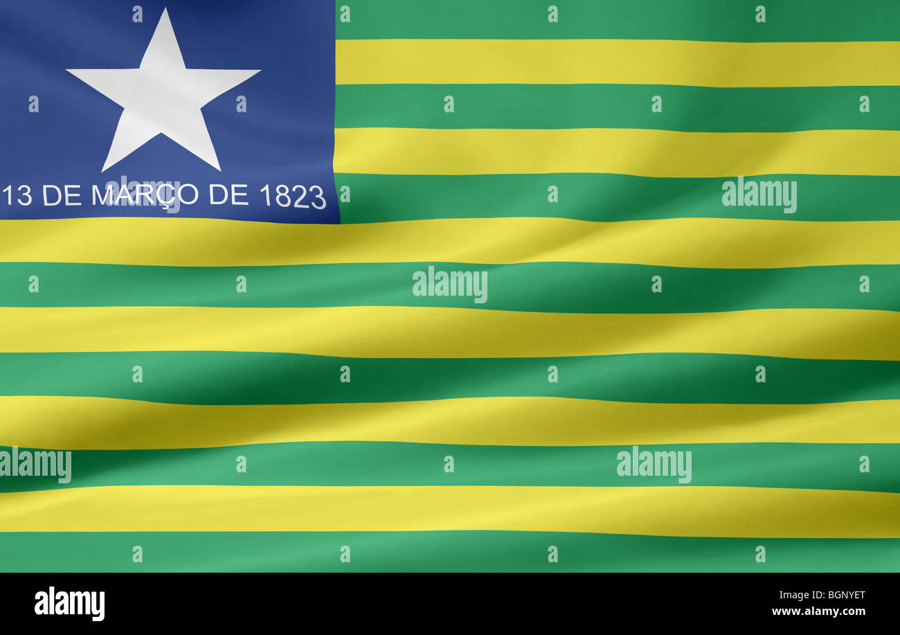 Very large flag of the brazilian state of Piaui Stock Photo