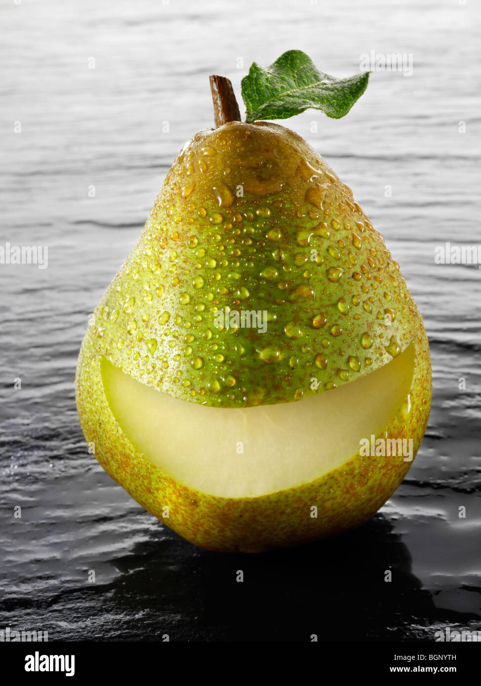Fresh whole smile comice pears Stock Photo