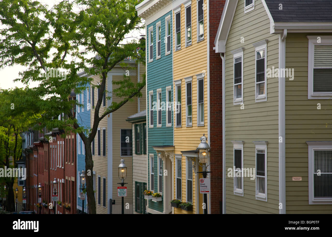 Classic Bostonian houses in the Bunker Hill neighborhood of CHARLESTOWN