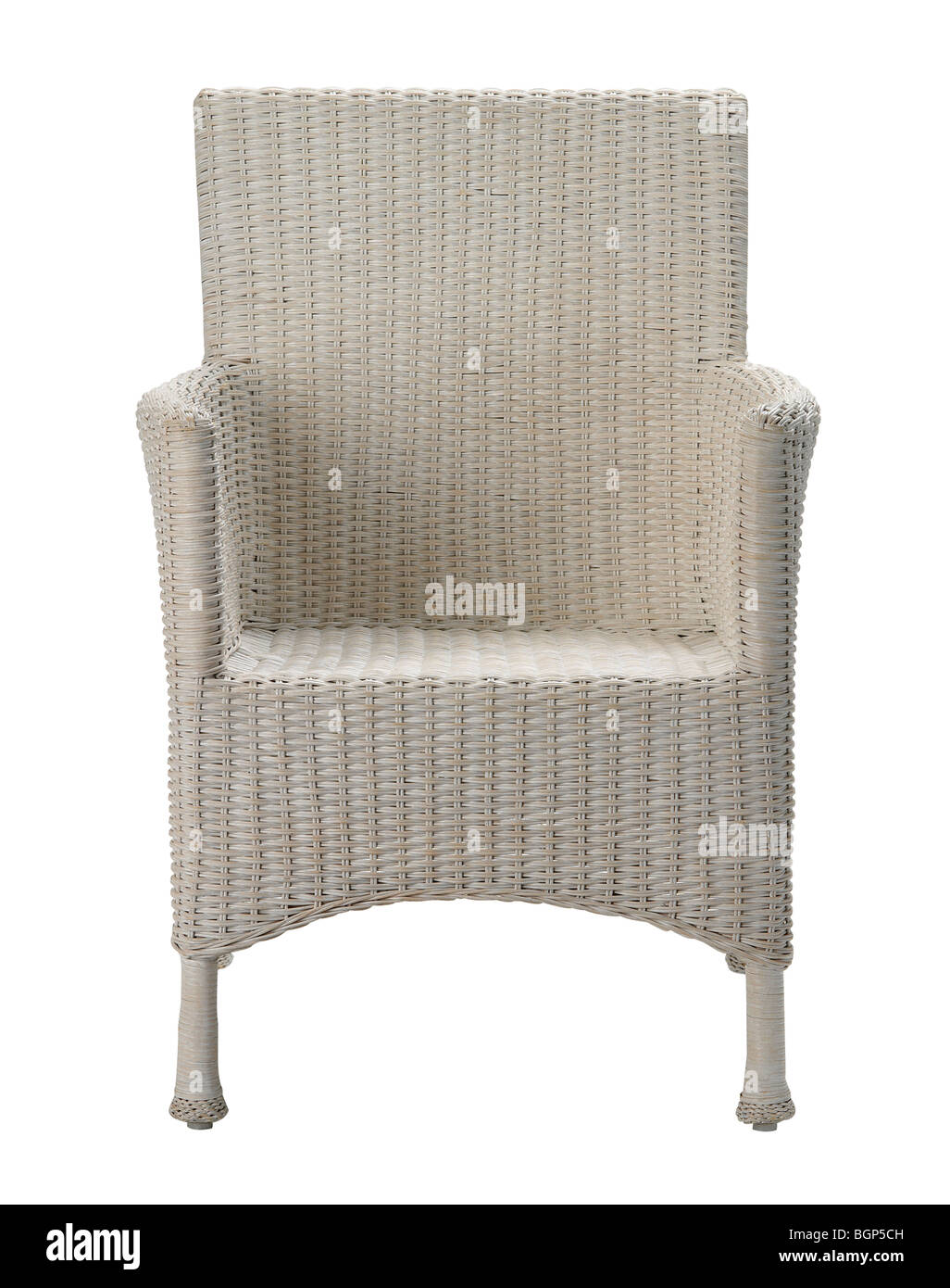 Cream rattan chair Stock Photo - Alamy