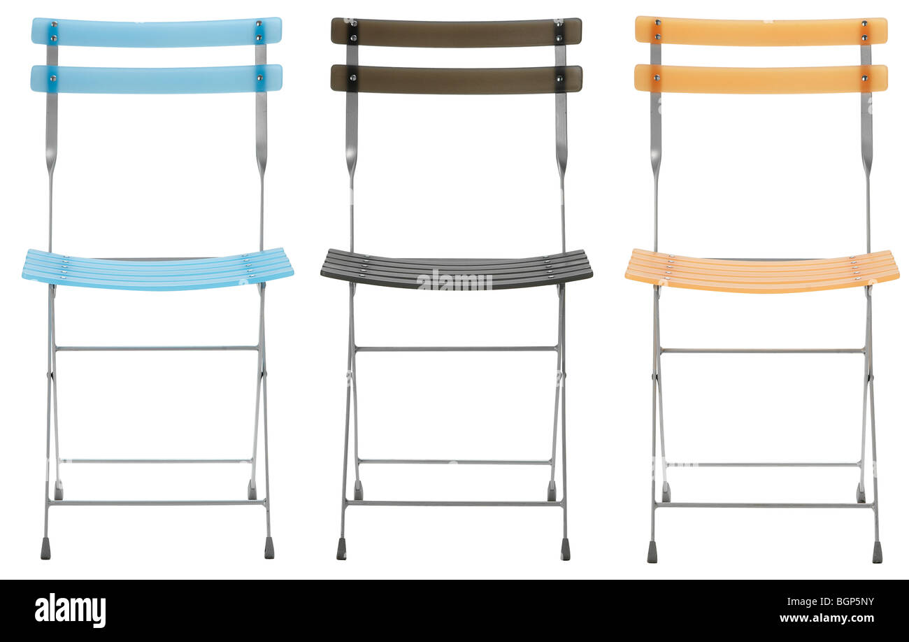 Three cafe chairs Stock Photo