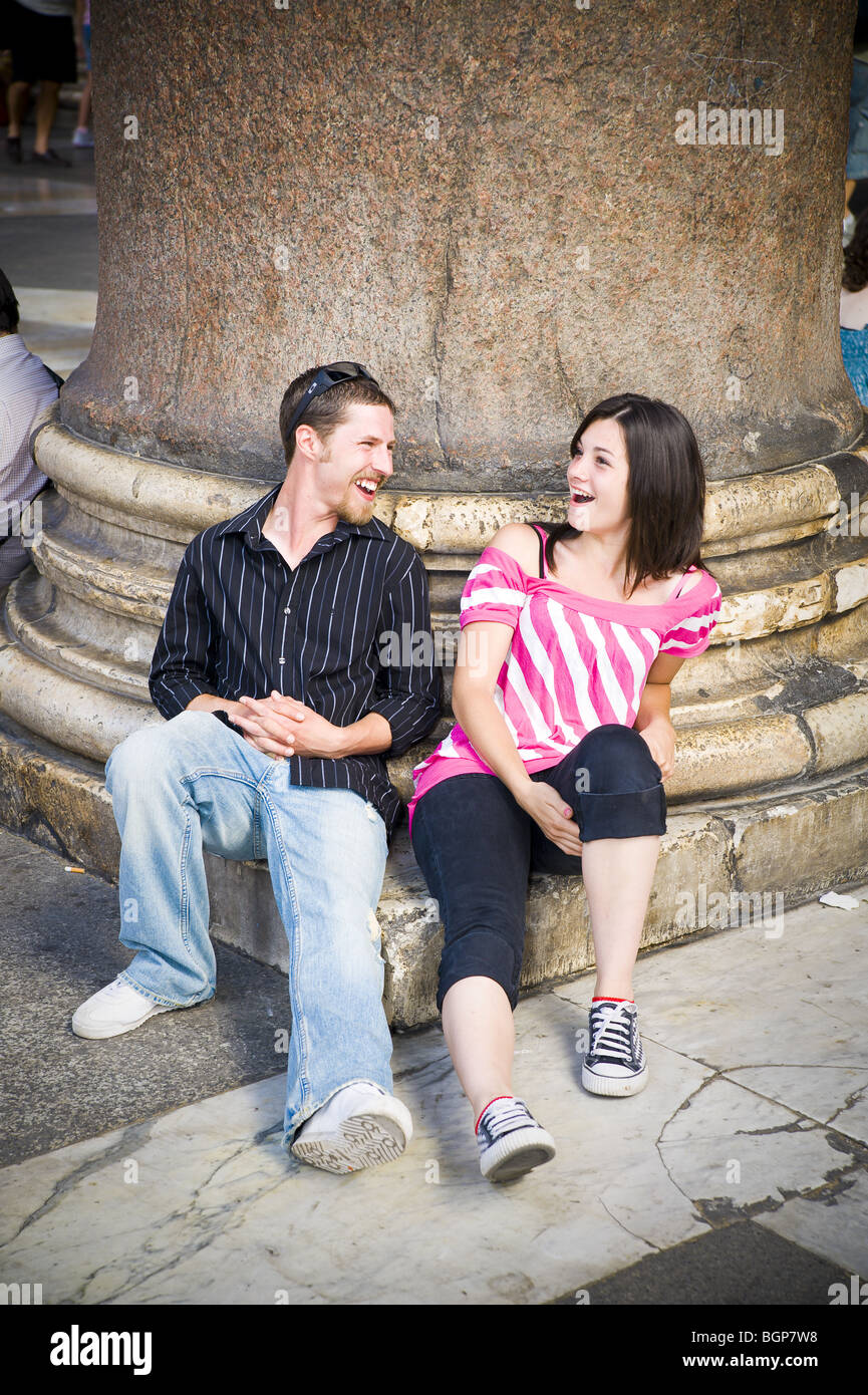 Young couple hanging out Stock Photo