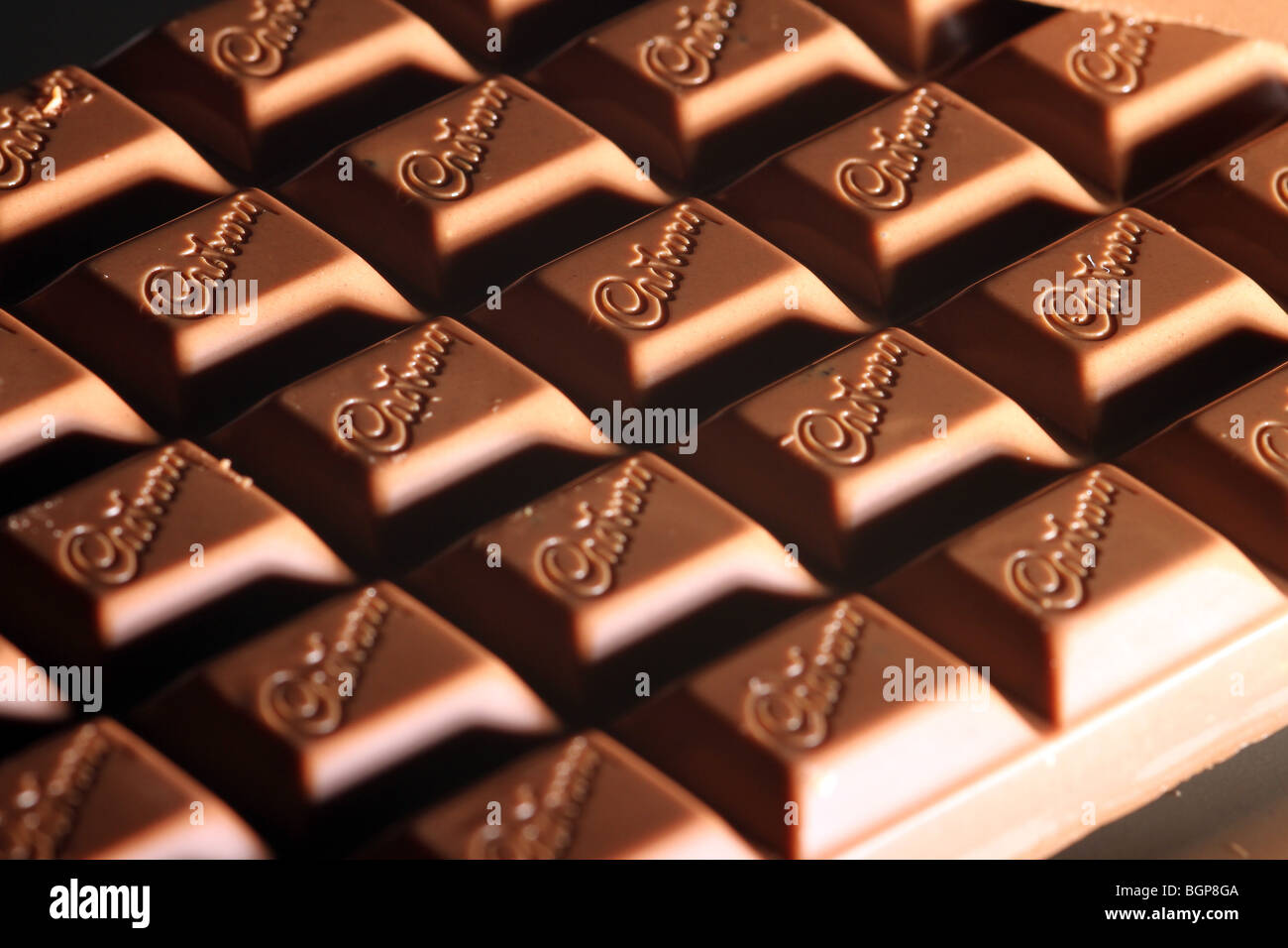 A bar of Cadbury Dairy Milk chocolate. Stock Photo