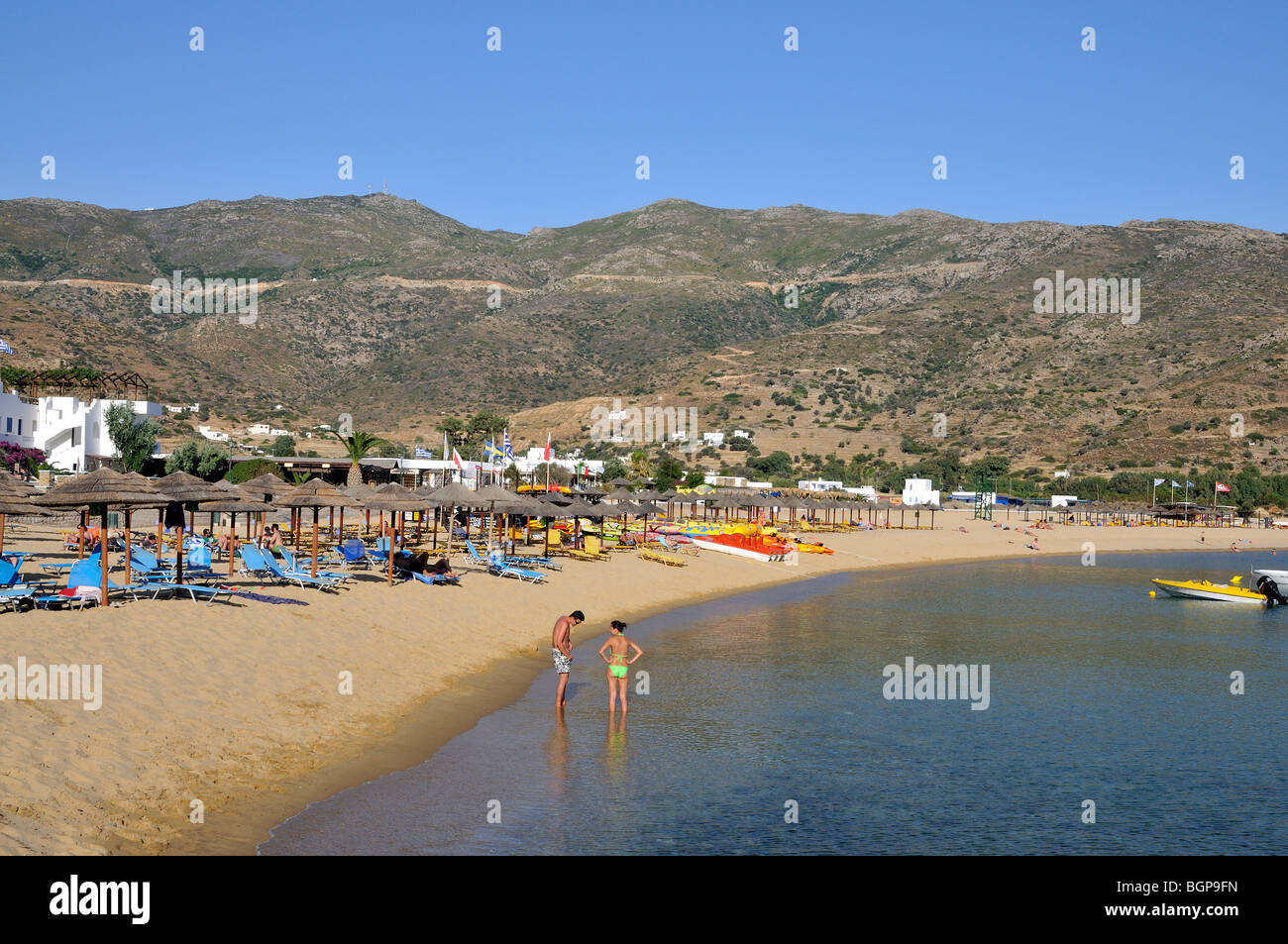 Mylopotas Beach Ios Island Greece Stock Photo Alamy