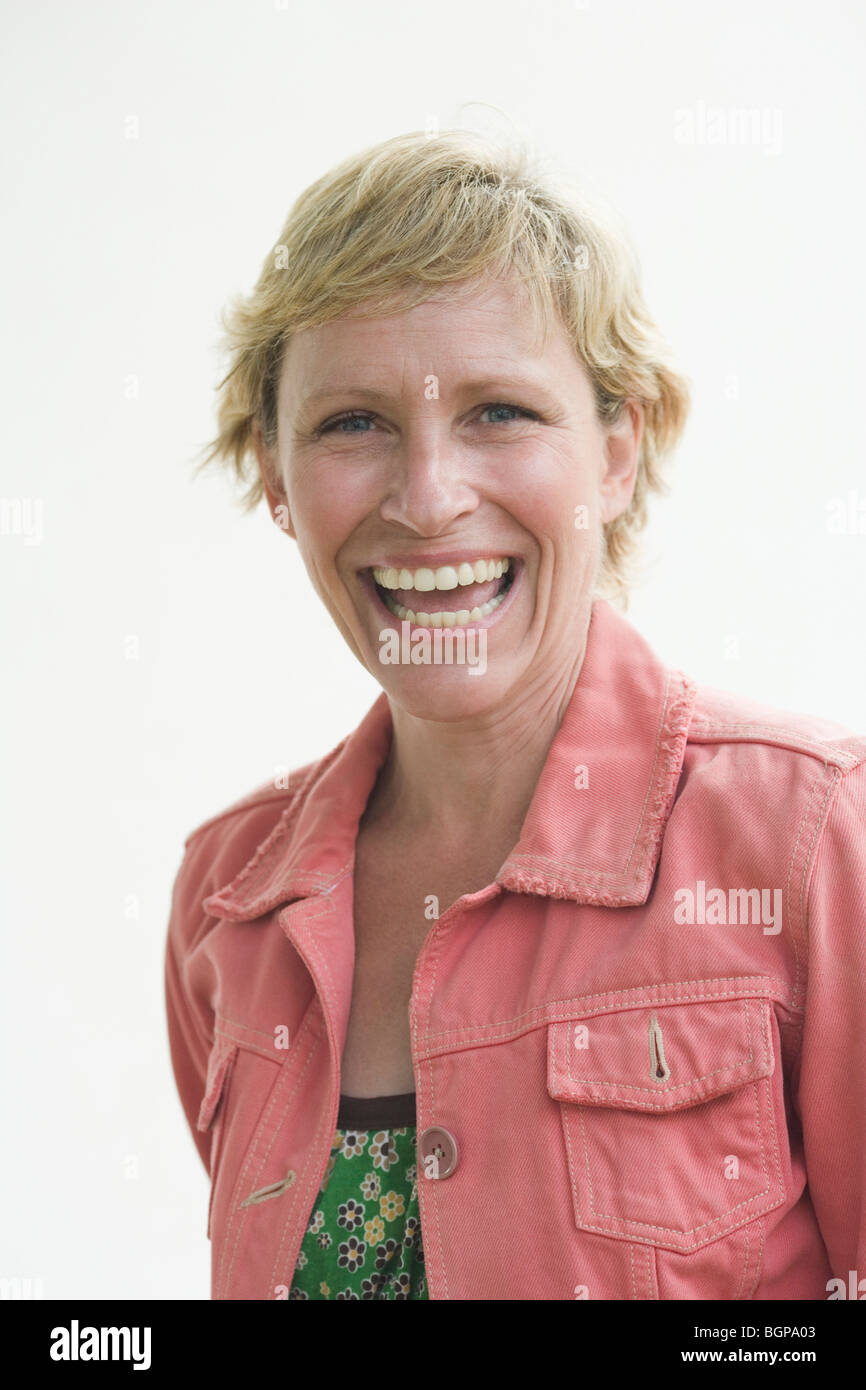 Portrait of a mature woman smiling Stock Photo - Alamy