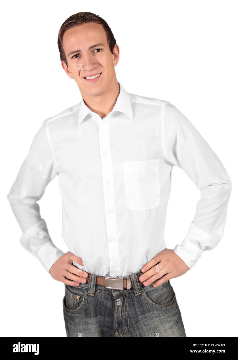 An attractive young man. All isolated on white background Stock Photo ...