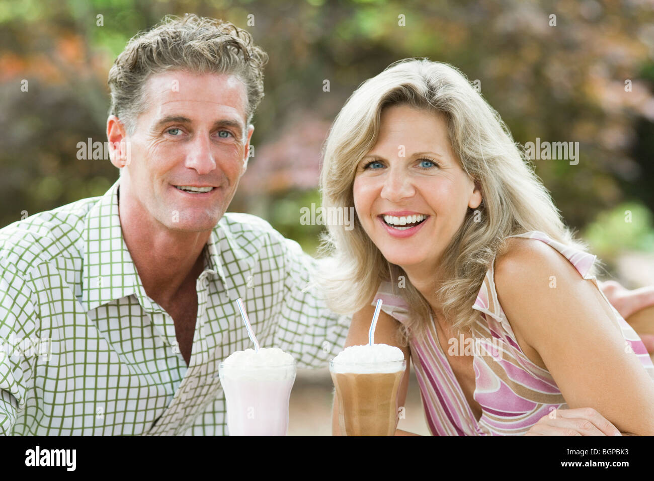 Portrait of a mature couple smiling Stock Photo