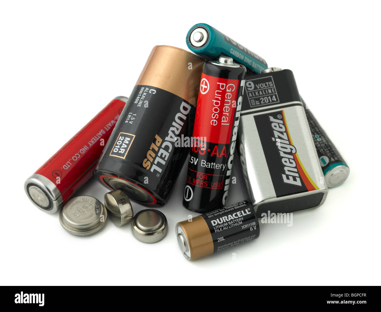 old batteries, waste, disposal Stock Photo