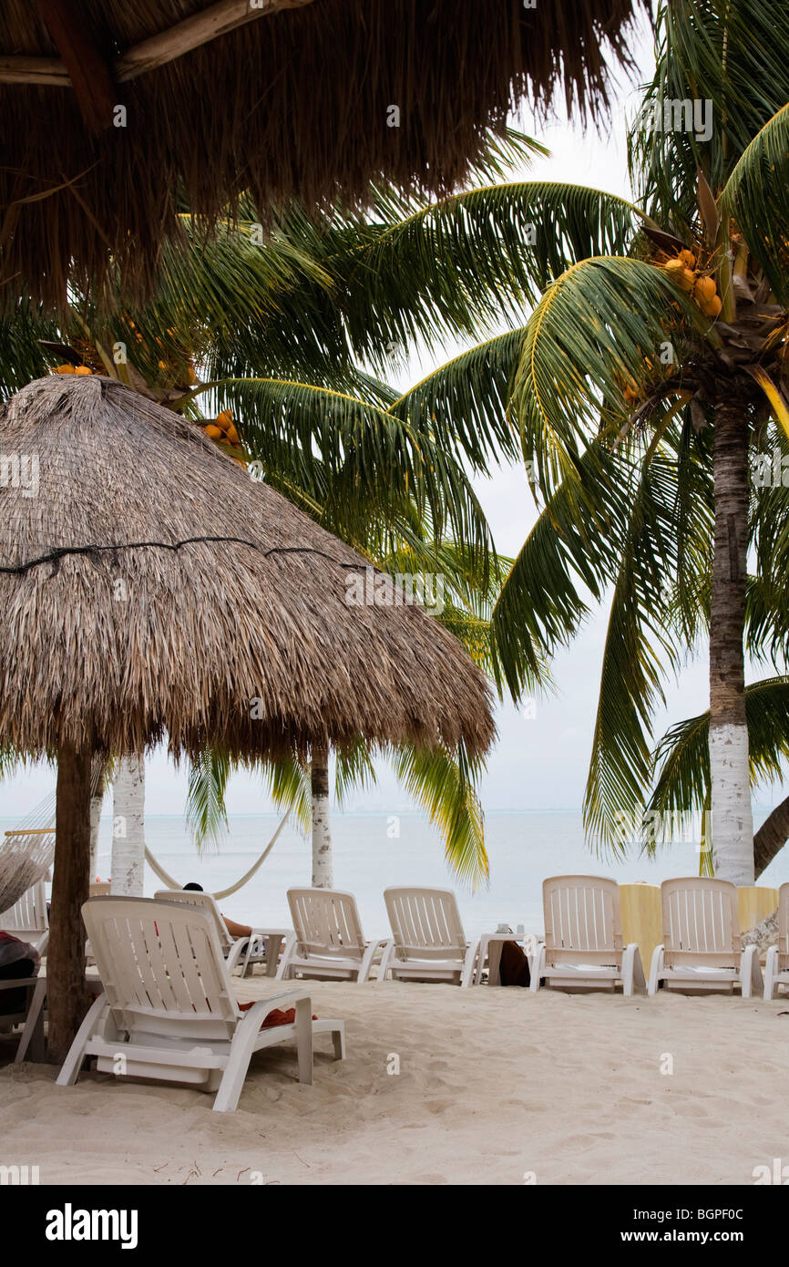 White sand beaches of Cancun on the Yucatan Peninsula in Quintana Roo Mexico Stock Photo