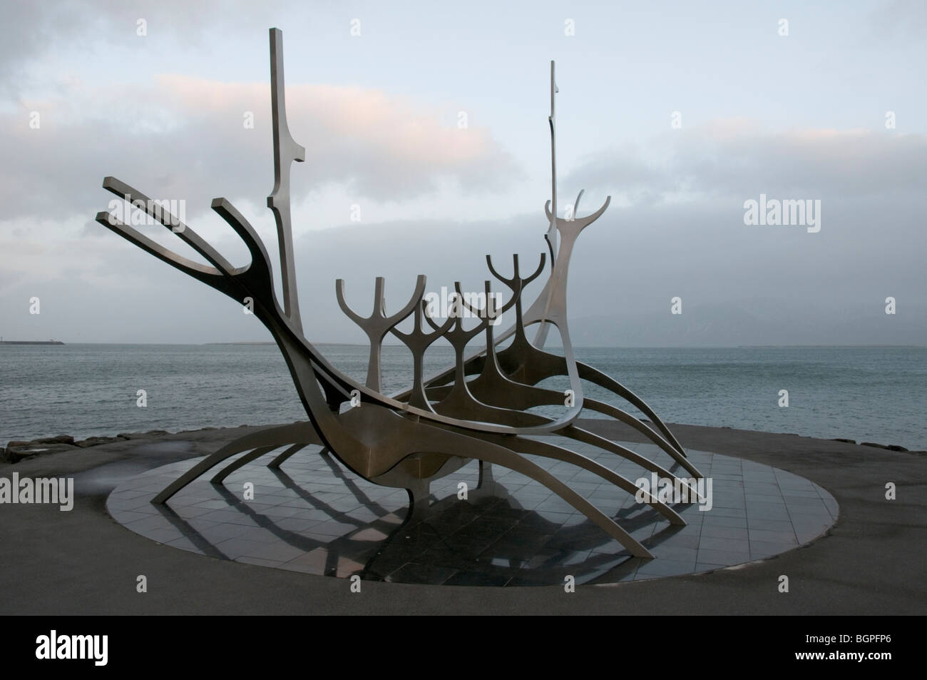 Viking ship sculpture in Reykjavik, Iceland Stock Photo Alamy