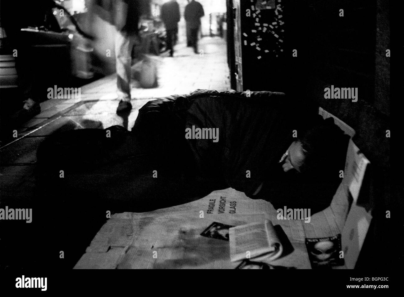 Homeless sleeping rough London England Britain UK Stock Photo