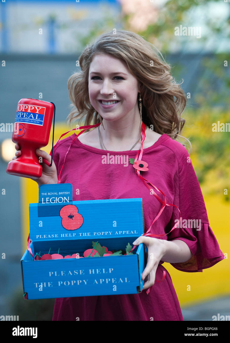 Classical musician Hayley Westenra and officer cadets launche  the Royal British Legion's recruitement drive Stock Photo