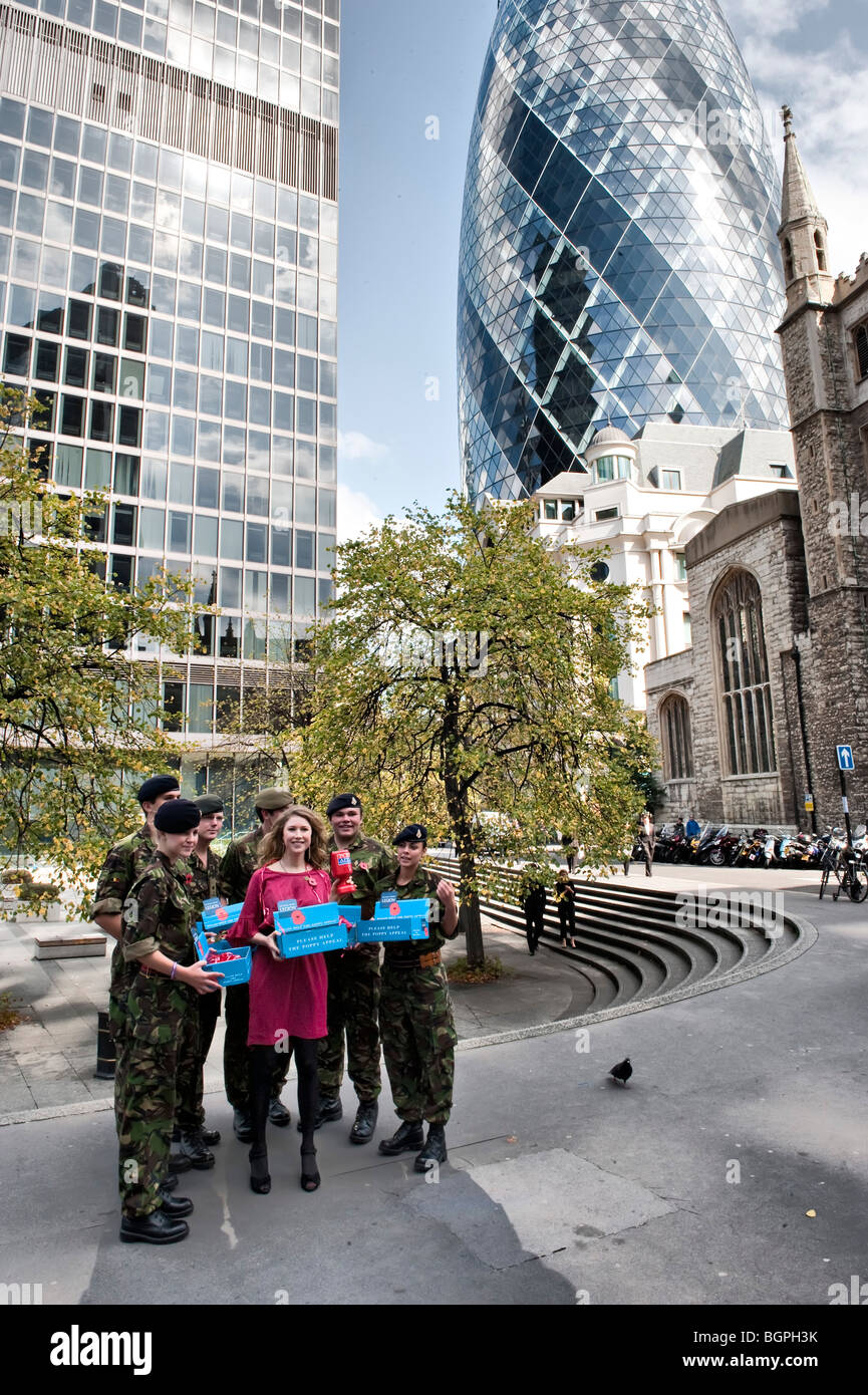 Classical musician Hayley Westenra and officer cadets launches  the Royal British Legion's recruitment drive Stock Photo