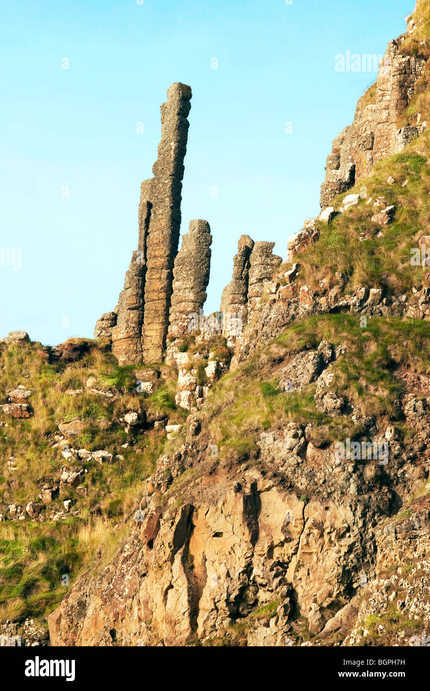 The Chimney Stacks at the Giant's Causeway Antrim Northern Ireland a
