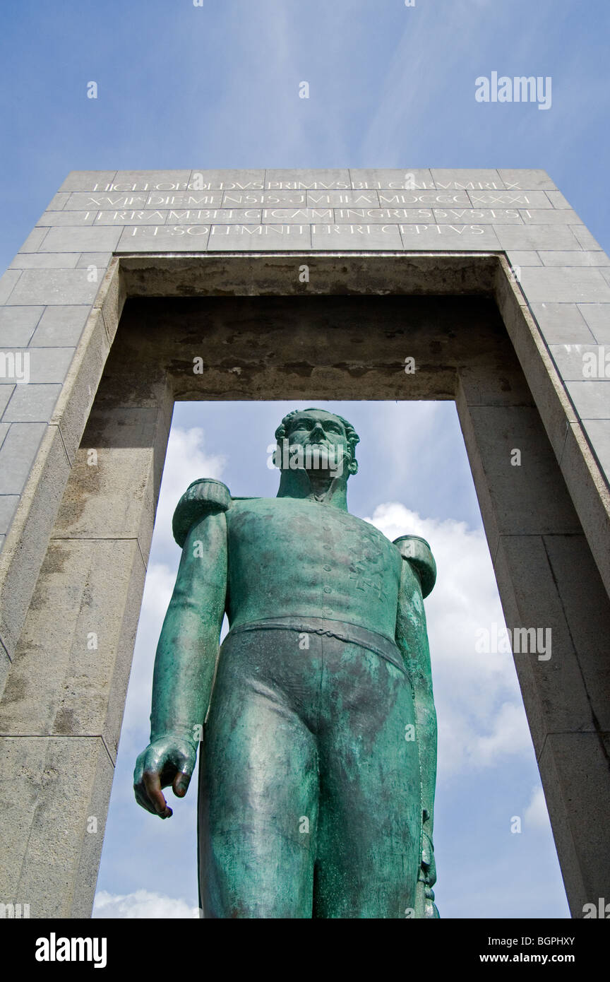 Statue of Belgian king Leopold I at the Esplanade, De Panne, West Flanders, Belgium Stock Photo