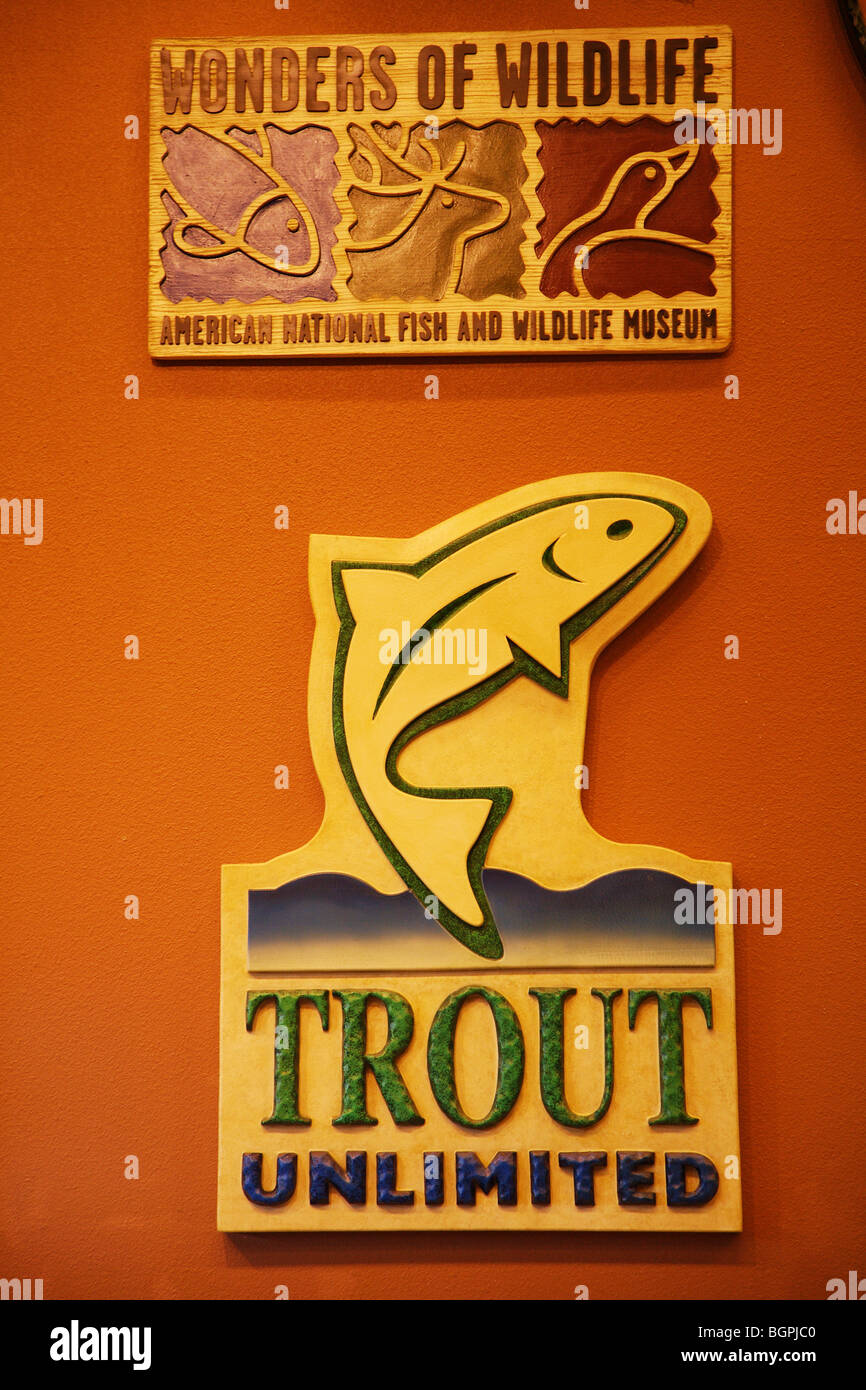 PROMOTIONAL SIGN FOR TROUT UNLIMITED AND NATIONAL FISH AND WILDLIFE