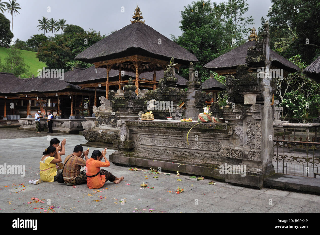 For more than a thousand years, Balinese worshipers have been drawn to Pura Tirta Empul, a sacred spring God Indra created Stock Photo