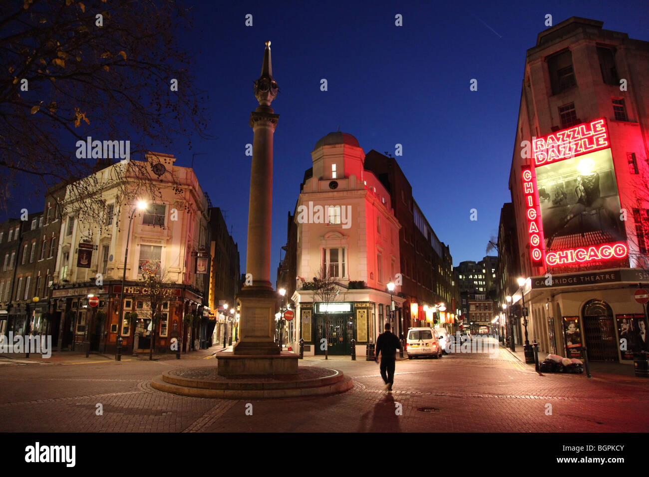 Seven Dials in Covent Garden, London at dawn Stock Photo