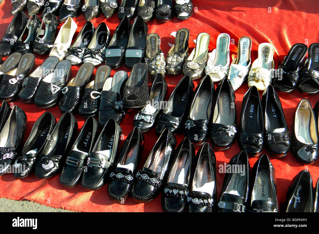 Shoes market, Tashkent, Uzbekistan Stock Photo Alamy