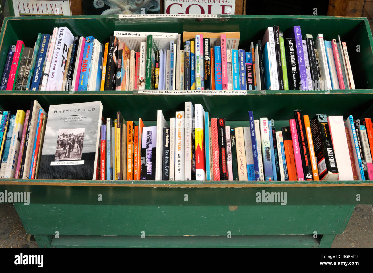 Selection of second hand books at Charing Cross Road, London, UK Stock