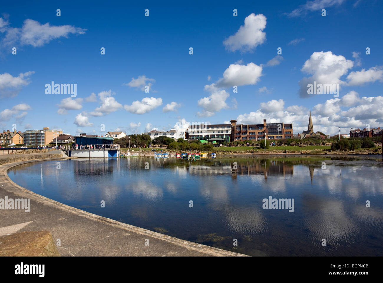 Boating pool on the promenade at Lytham St Annes Stock Photo