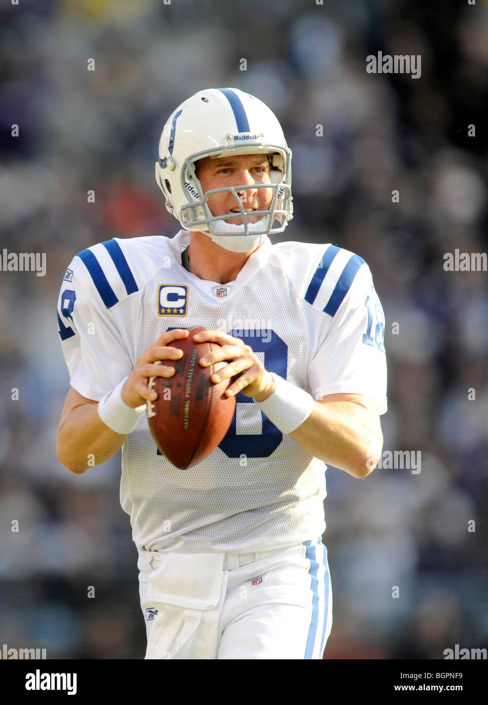 Peyton Manning 18 quarterback of the Indianapolis Colts Stock Photo