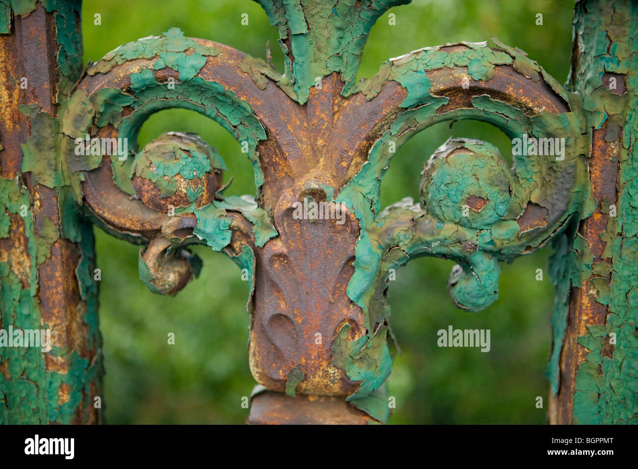 Pealing Paint on Iron work, Longfellow Bridge, Boston Stock Photo