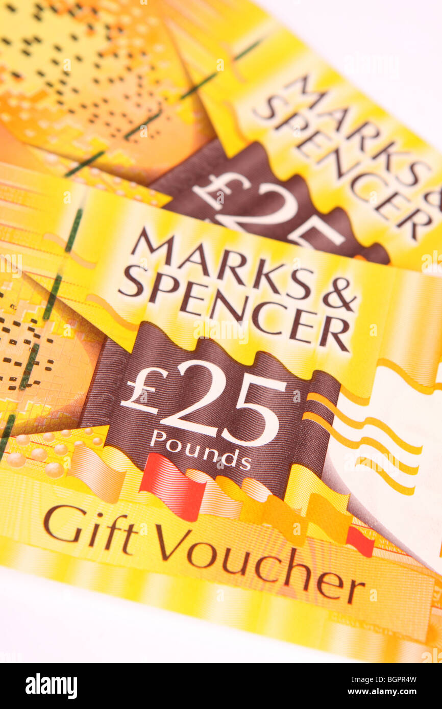 Marks & Spencer £25 gift store voucher Stock Photo