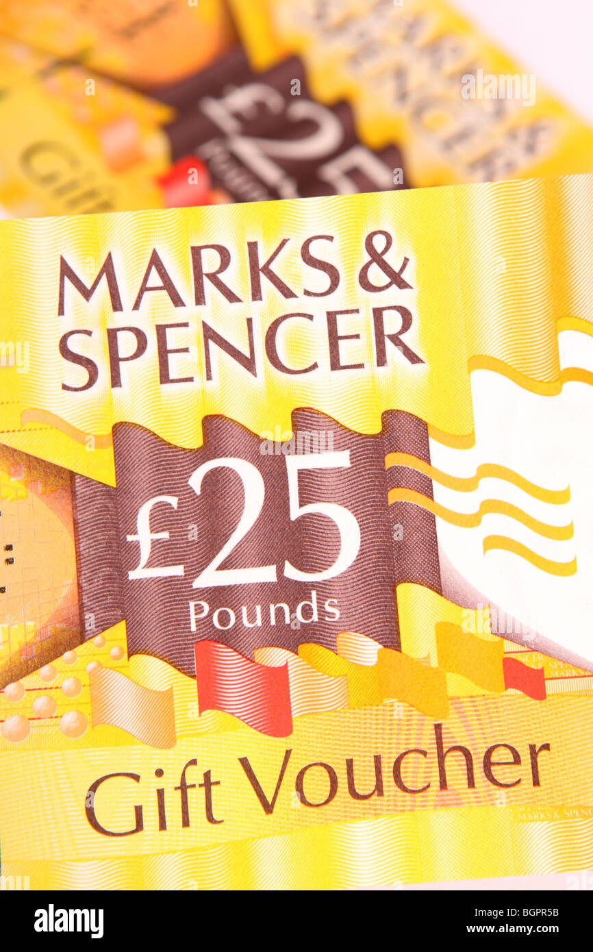 Marks & Spencer £25 gift store voucher Stock Photo