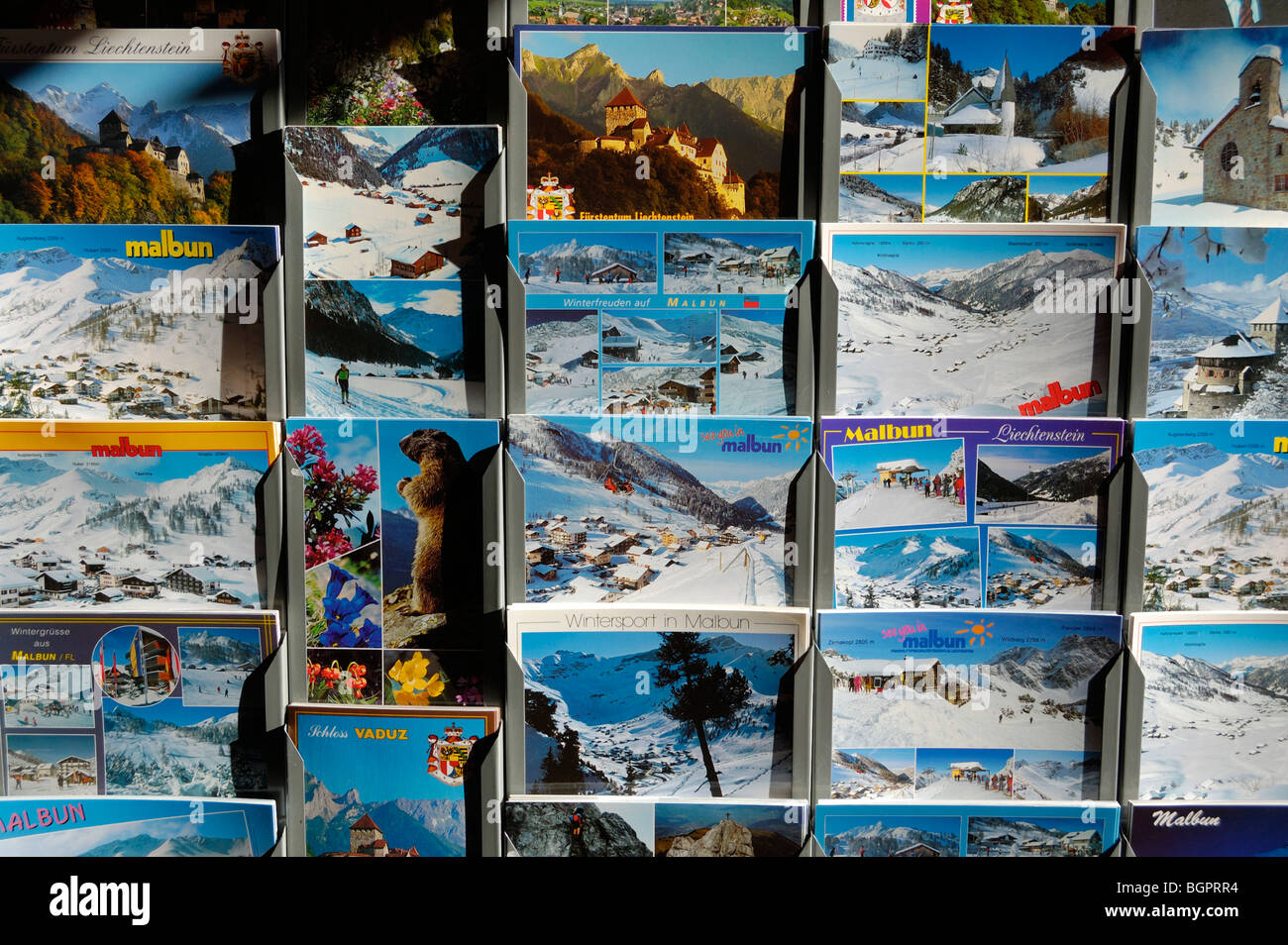Picture Postcards from Liechtenstein FL Stock Photo