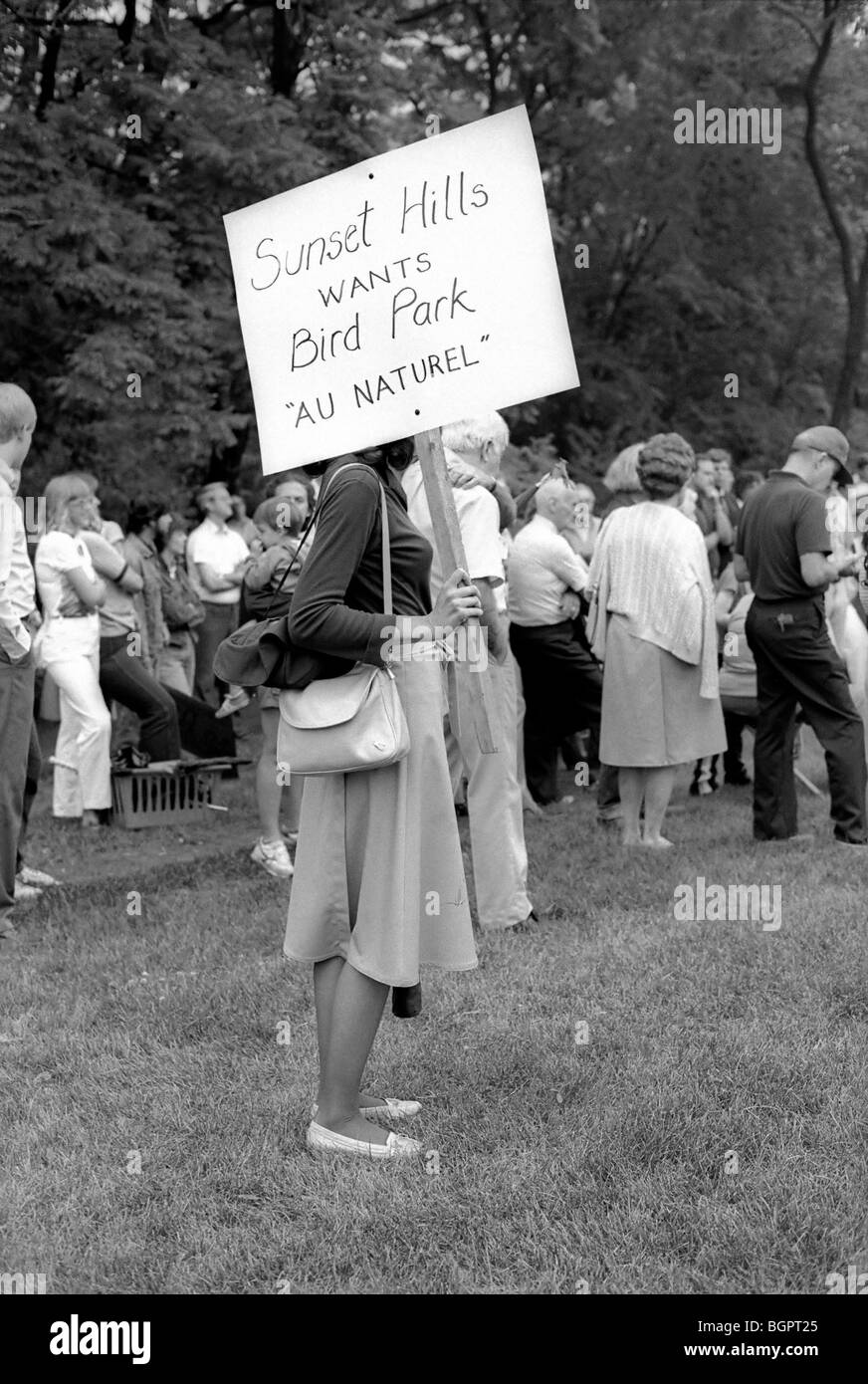 Mount Leb-anon, PA, USA- Pittsburgh, Local Residents at Environmental Demonstration Against the Development in 'Bird Park'. vintage American photos 1980s Stock Photo