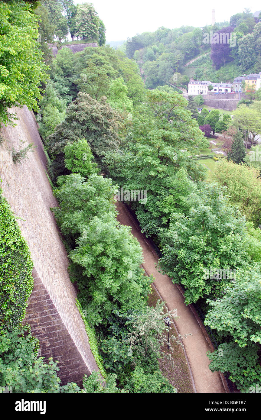 Old fortification walls, Luxembourg City, Luxembourg Stock Photo