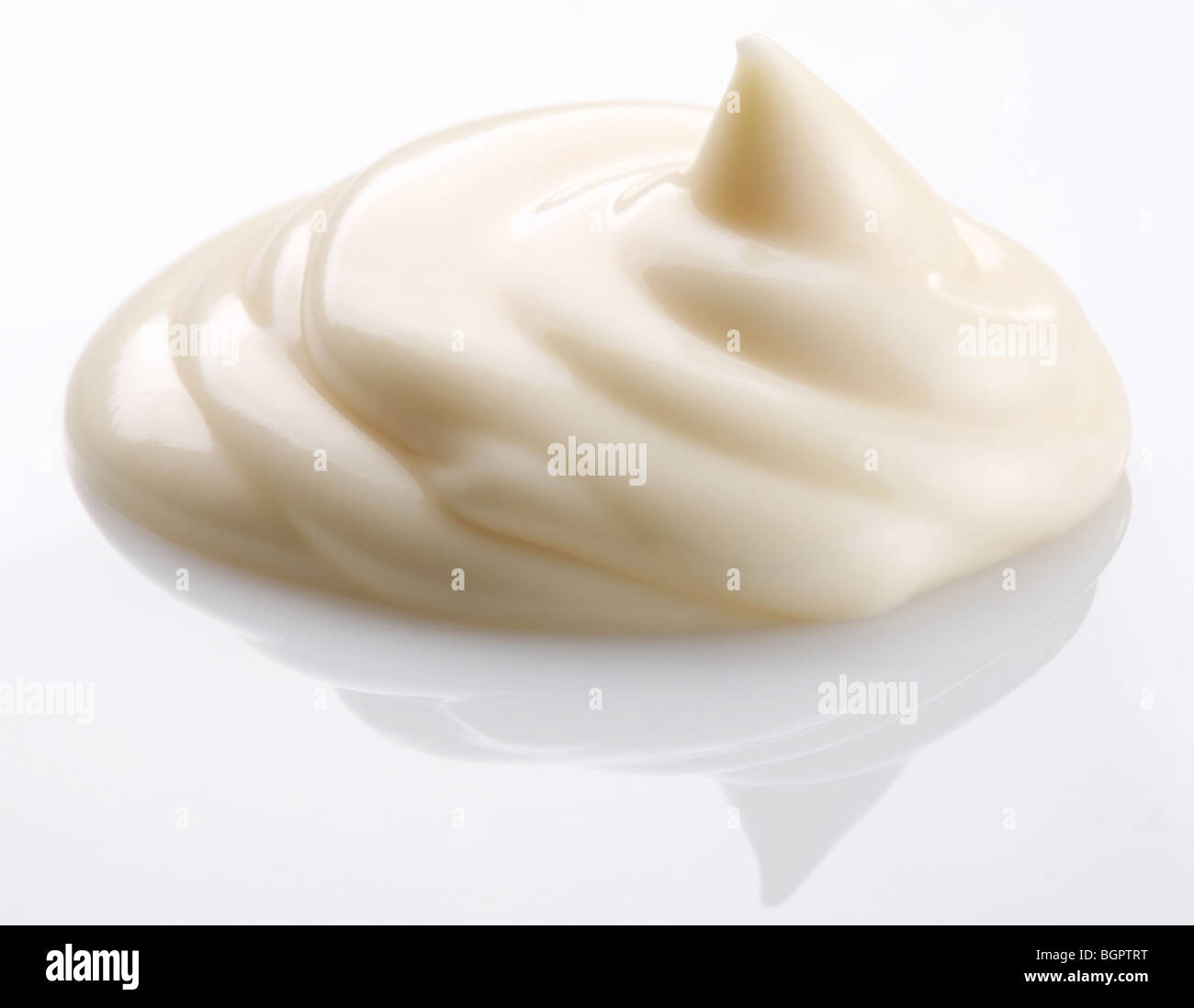 handful of mayonnaise on white background Stock Photo