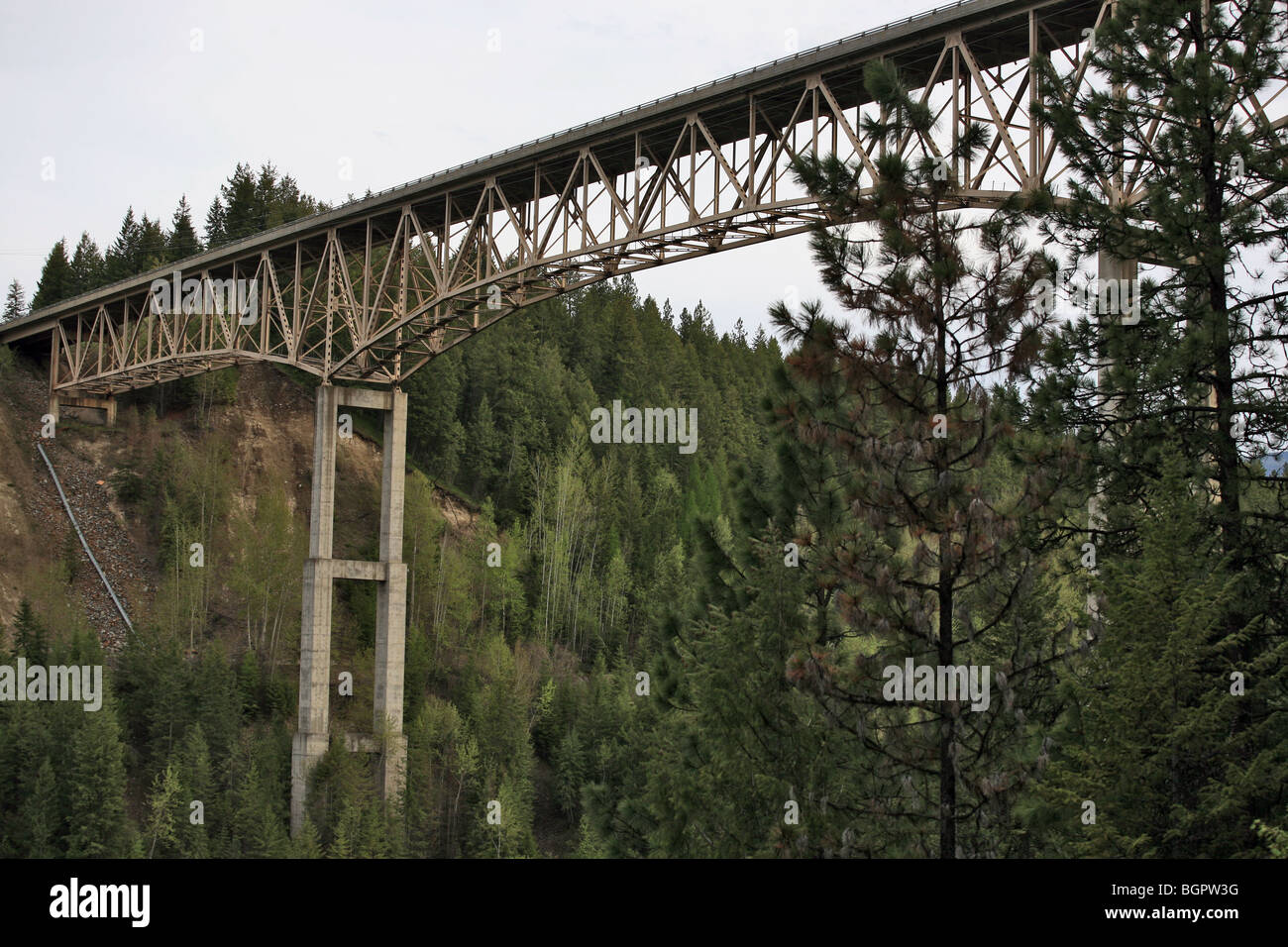 Moyie Bridge expanding over the Moyie River Canyon, near Bonners Ferry, Idaho Stock Photo Alamy