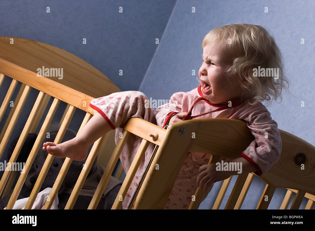 Crying baby do not want to sleep Stock Photo Alamy