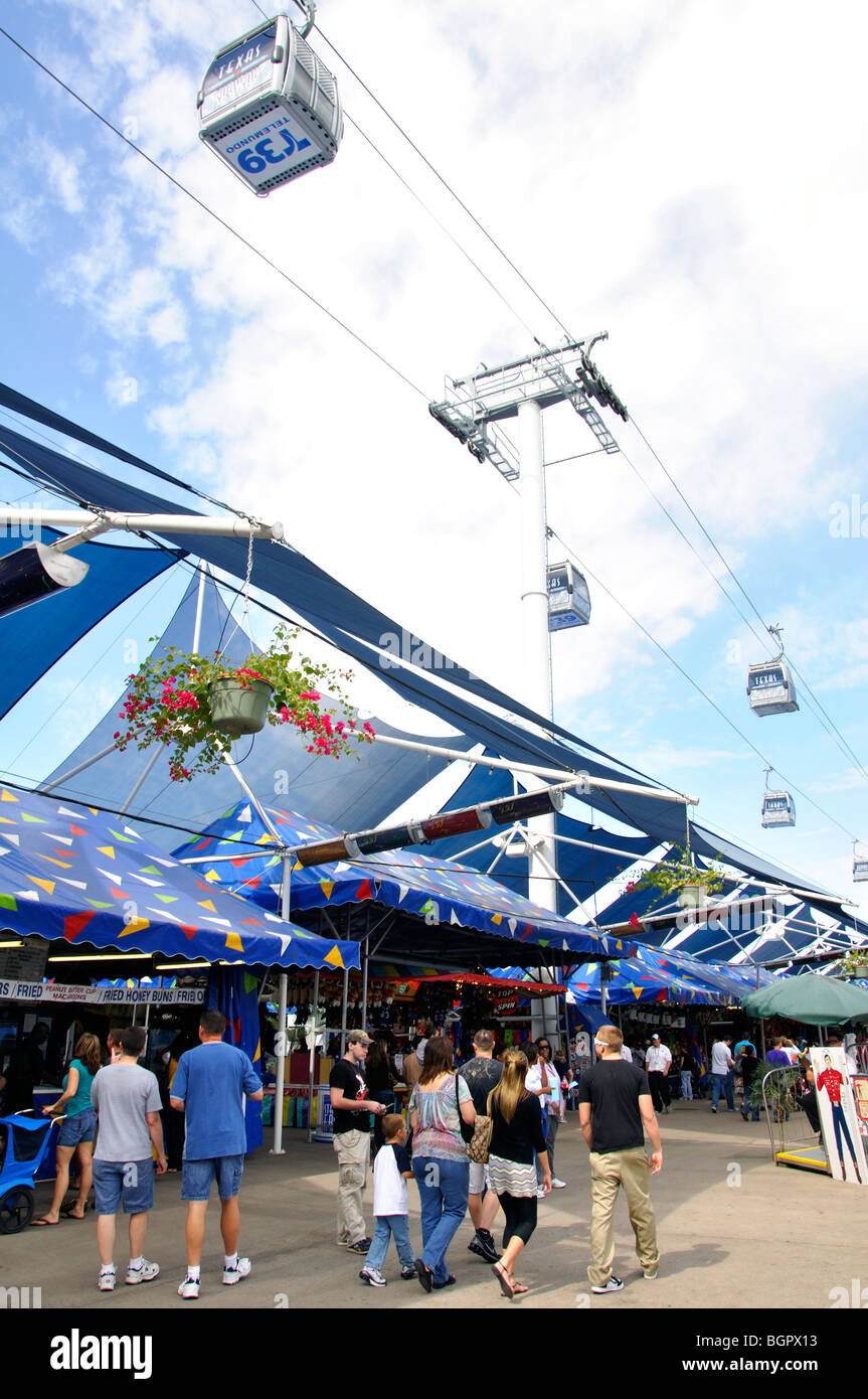 Texas state fair dallas people cable car gondola texas hires stock