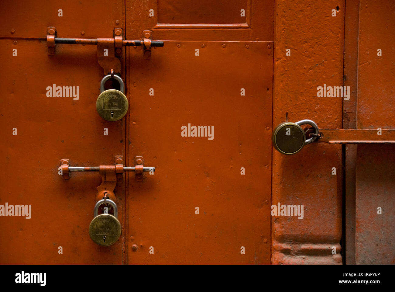 Locks and bolts on door, Kathmandu Nepal Stock Photo Alamy