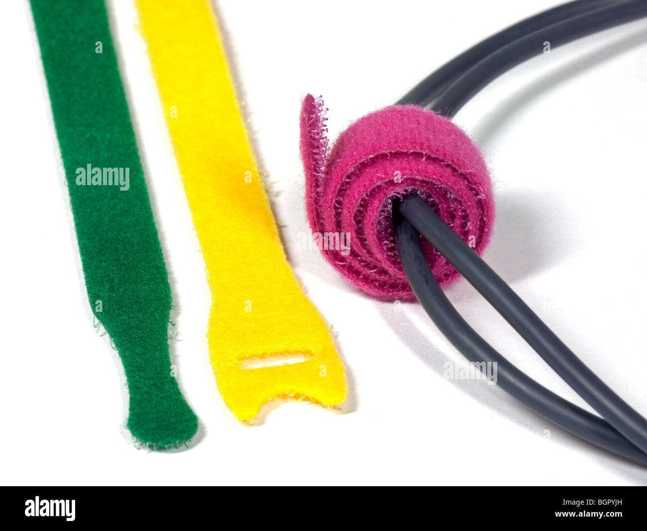 Colourful Velcro Cable Tidies Stock Photo