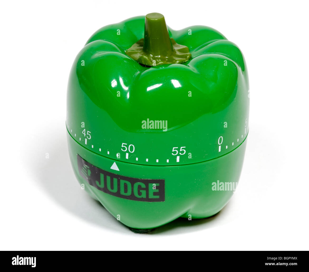 Novelty Kitchen Timer in the shape of a Green Pepper Stock Photo