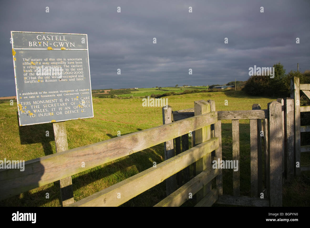 Castell Bryn Gwyn on Anglesey, Wales Stock Photo Alamy