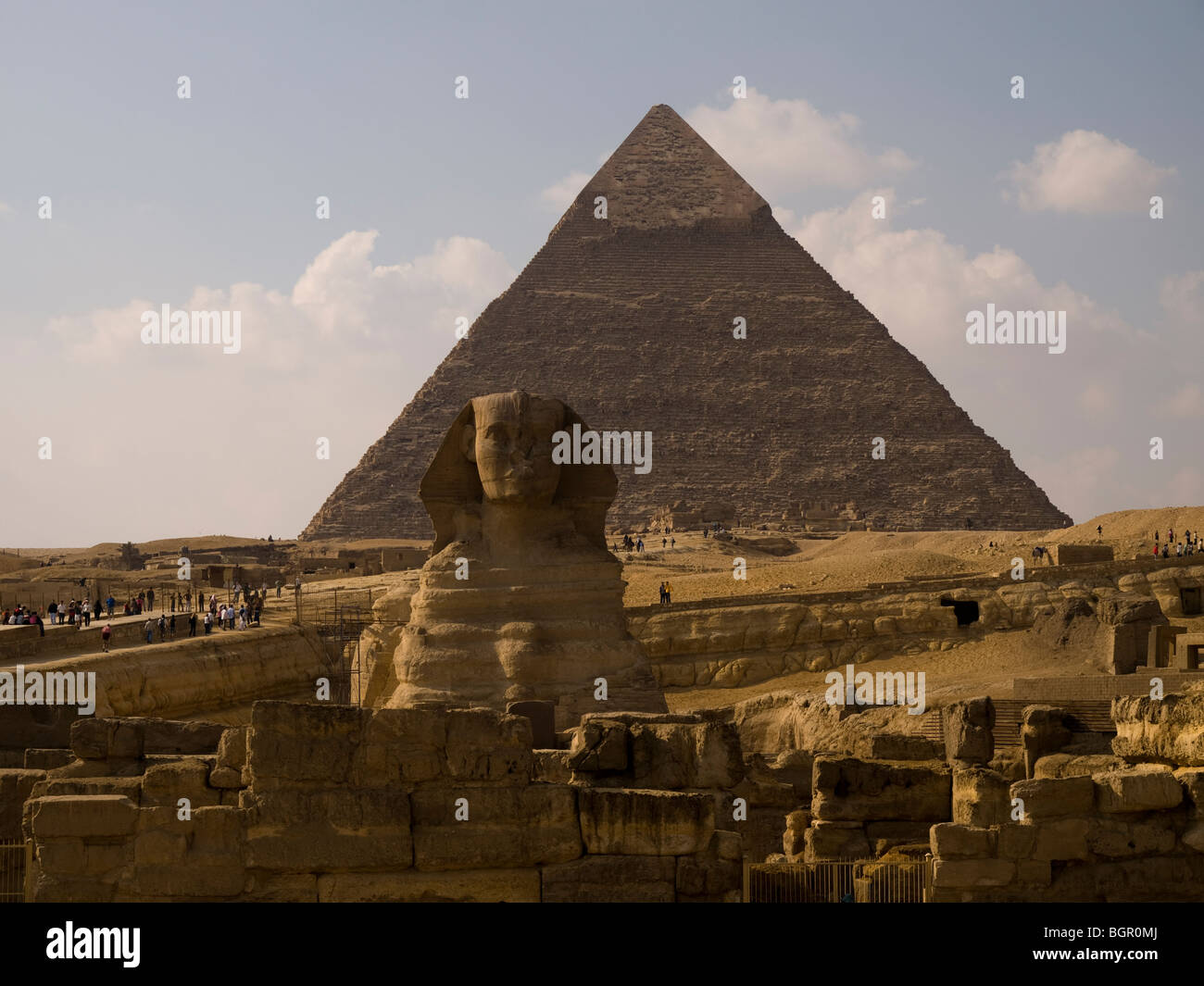 The Sphinx, sun god, worshipped in Ancient Egypt by the pharoahs. Stock Photo