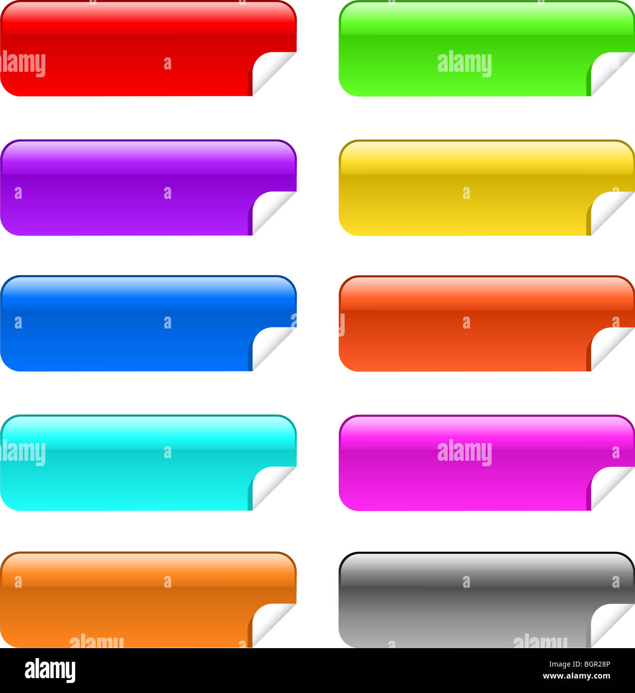 Glossy stickies in different colours Stock Photo