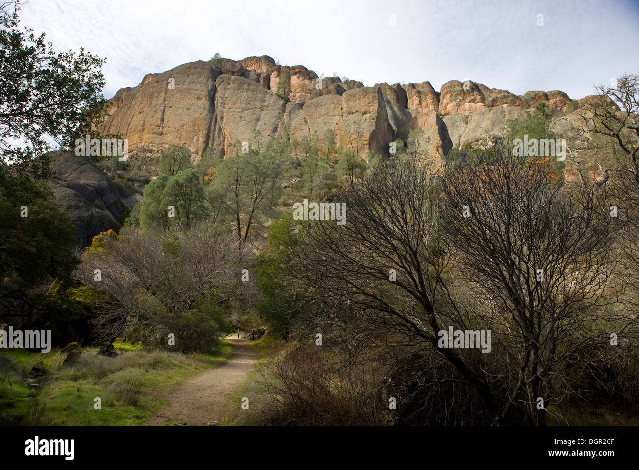 Old Pinnacles Trail leading up to the Balconies Cliffs, Pinnacles National Monument, California, United States of America Stock Photo