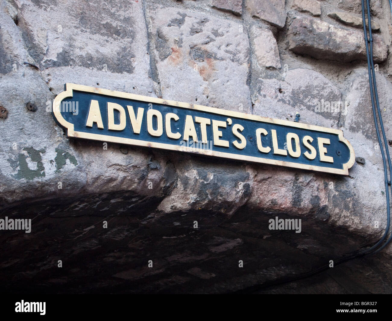 Advocate's Close Sign, Edinburgh, Scotland Stock Photo