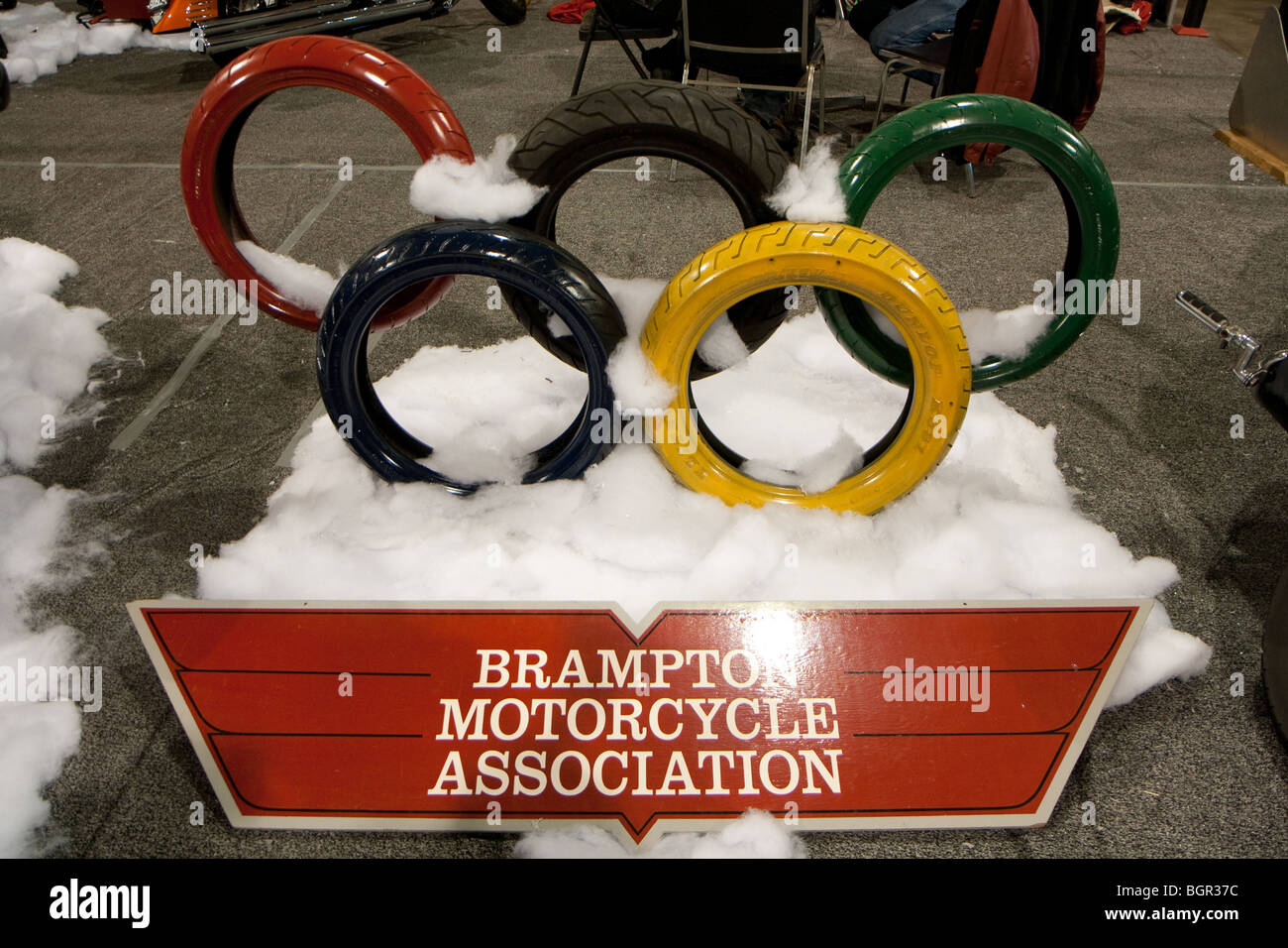 "Olympic logo" "car tires" "art work Stock Photo Alamy