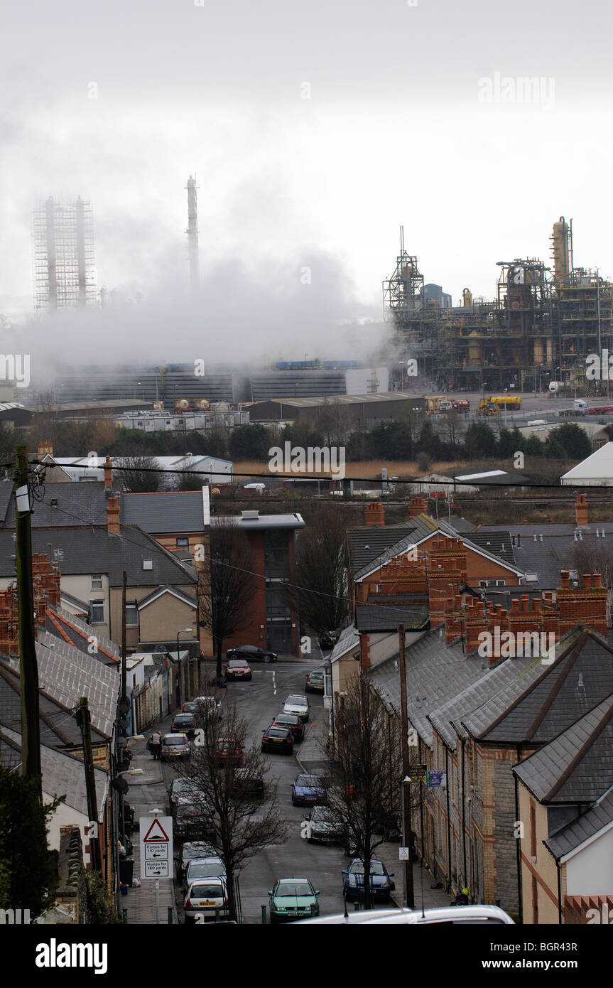 Dow Corning the global chemical company plant in Barry South Glamorgan Wales UK Seen from Kenilworth Road in the Cadexton area Stock Photo