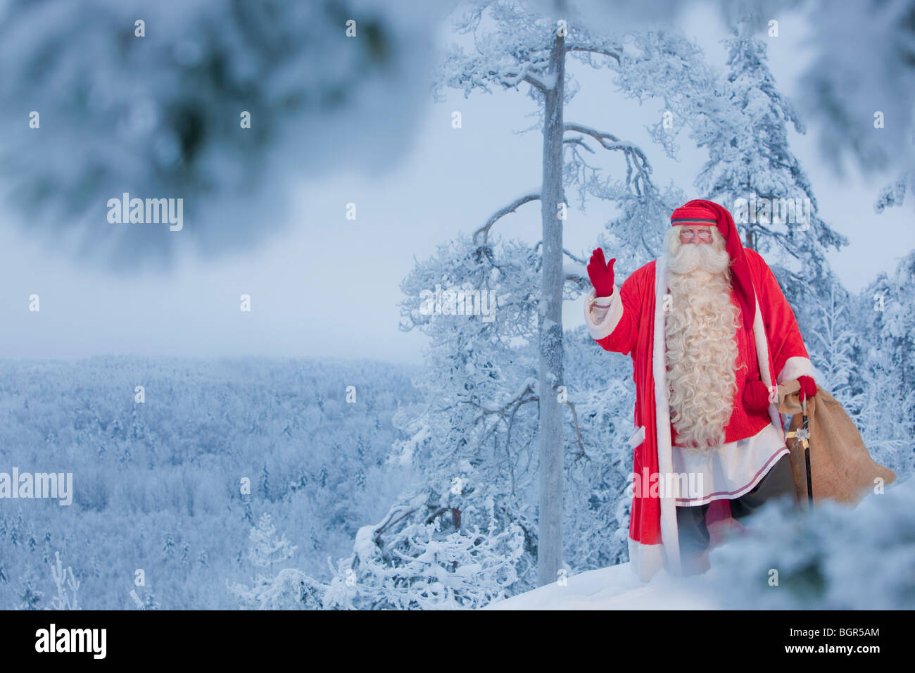 Santa Claus comes from Finland and lives in Lapland Stock Photo