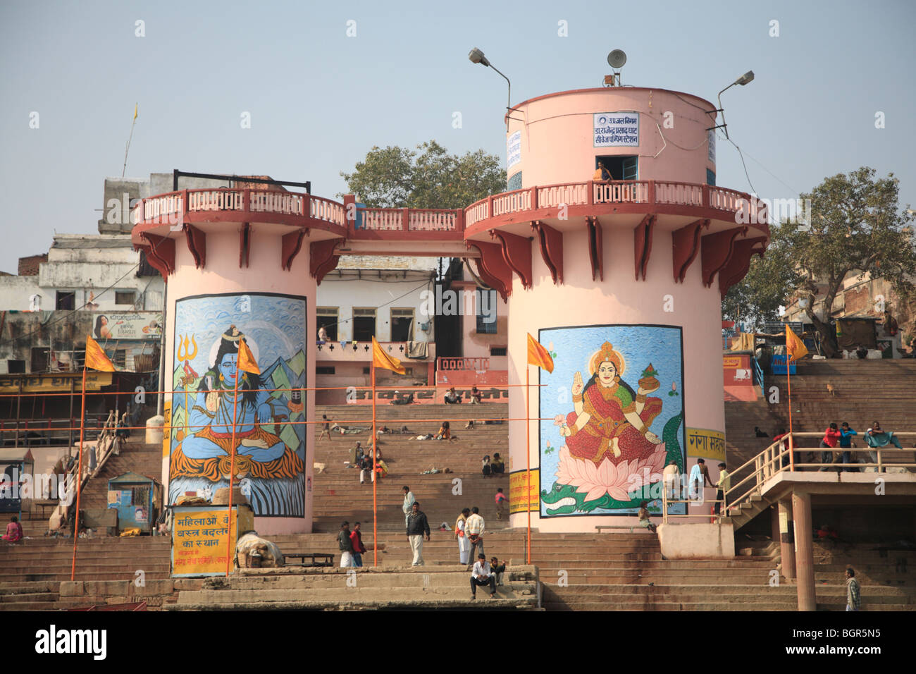 Lord Shiva and Lakshmi, Godess of Wealth, Murals, Water Tower