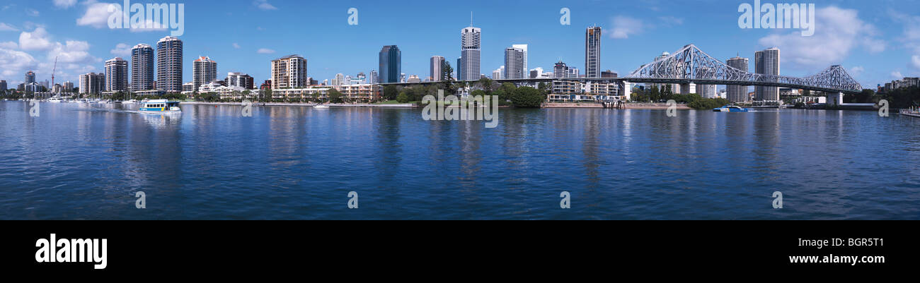 Brisbane skyline - 180 degree panorama Stock Photo