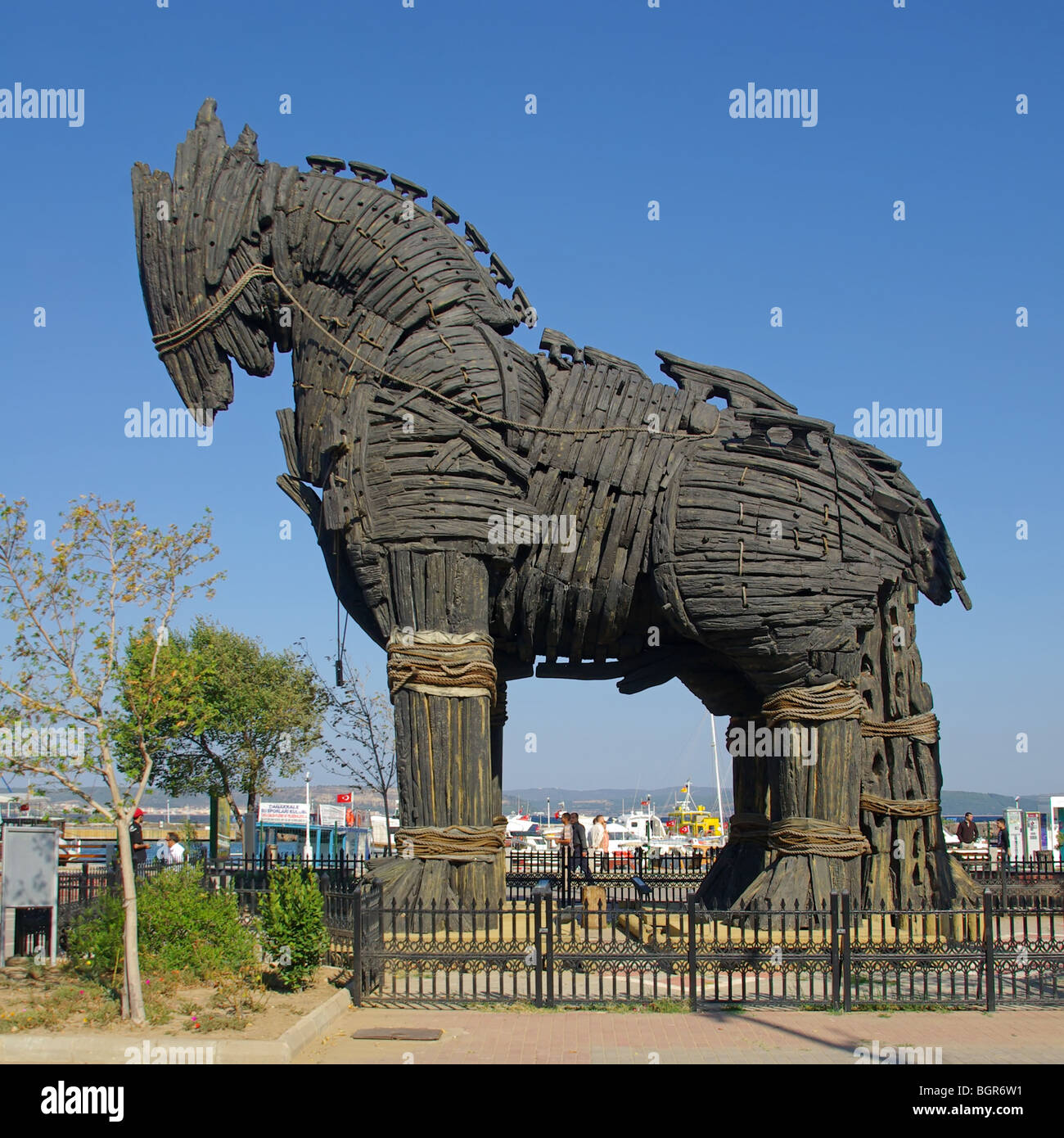 Canakkale town Trojan Horse  wooden maquette version used in the film 'Troy' Stock Photo